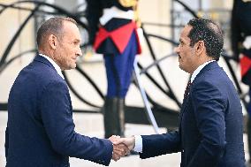 Mohammed bin Abdulrahman bin Jassim Al-Thani arrives at the Elysee Palace FA