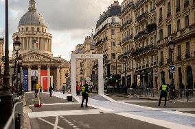 Final Preparations Before Robert Badinter's Honor At Pantheon - Paris