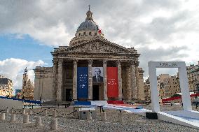 Final Preparations Before Robert Badinter's Honor At Pantheon - Paris