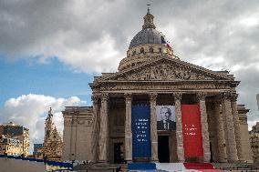 Final Preparations Before Robert Badinter's Honor At Pantheon - Paris