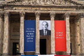 Final Preparations Before Robert Badinter's Honor At Pantheon - Paris