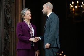 Emmanuel Macron at Meeting for a peace plan in Gaza - Paris