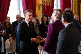 Emmanuel Macron at Meeting for a peace plan in Gaza - Paris