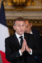 Emmanuel Macron at Meeting for a peace plan in Gaza - Paris