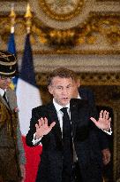 Emmanuel Macron at Meeting for a peace plan in Gaza - Paris
