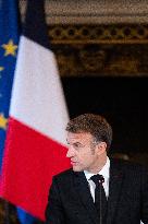 Emmanuel Macron at Meeting for a peace plan in Gaza - Paris
