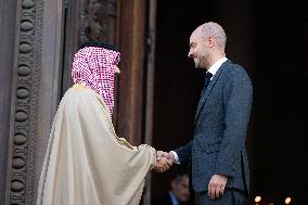 Emmanuel Macron at Meeting for a peace plan in Gaza - Paris