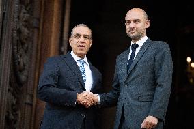 Emmanuel Macron at Meeting for a peace plan in Gaza - Paris