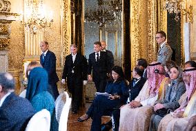 Emmanuel Macron at Meeting for a peace plan in Gaza - Paris