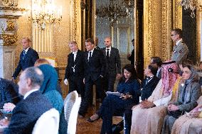 Emmanuel Macron at Meeting for a peace plan in Gaza - Paris