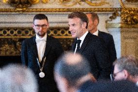 Emmanuel Macron at Meeting for a peace plan in Gaza - Paris
