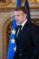 Emmanuel Macron at Meeting for a peace plan in Gaza - Paris