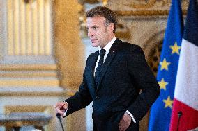 Emmanuel Macron at Meeting for a peace plan in Gaza - Paris