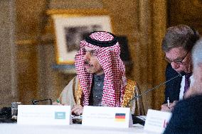 Emmanuel Macron at Meeting for a peace plan in Gaza - Paris