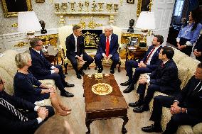 DC: President Trump meets with Finland's President Alexander Stubb in Oval Office