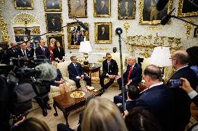 DC: President Trump meets with Finland's President Alexander Stubb in Oval Office