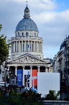 Final Preparations Before Robert Badinter Honor At Pantheon - Paris