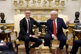 President Stubb and Prime Minister Orpo meeting President Trump in Washington D.C.