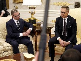 President Stubb and Prime Minister Orpo meeting President Trump in Washington D.C.