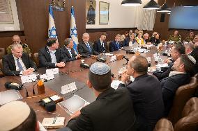 Netanyahu Witkoff and Kushner Attend Israeli Goverment Meeting - Jerusalem