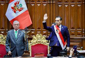 Jose Jeri Swearing In as New President of Peru