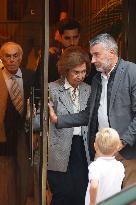 Queen Sofia Leaves A Restaurant With Her Brother-In-Law, Carlos Zurita - Madrid