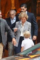Queen Sofia Leaves A Restaurant With Her Brother-In-Law, Carlos Zurita - Madrid