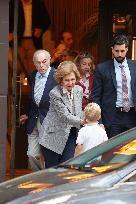 Queen Sofia Leaves A Restaurant With Her Brother-In-Law, Carlos Zurita - Madrid