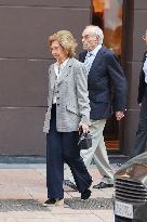 Queen Sofia Leaves A Restaurant With Her Brother-In-Law, Carlos Zurita - Madrid