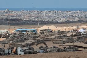 Israeli Military Vehicles At Gaza Border