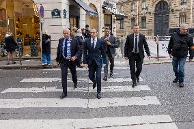Departure of party leaders outside the Elysee Palace - Paris AJ