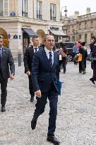 Departure of party leaders outside the Elysee Palace - Paris AJ