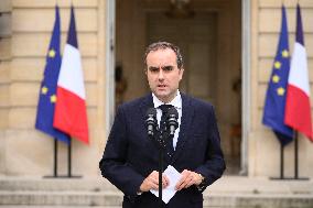 Statement by French Outgoing Prime Minister Sebastien Lecornu After Resignation - Paris