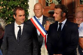 Emmanuel Macron at 81st Liberation Anniversary in Bormes-les-Mimosas