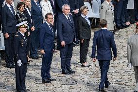 Francois Bayrou And Sebastien Lecornu At Farewell To Thierry Burkhard Arms Ceremony - Paris