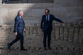 Francois Bayrou And Sebastien Lecornu At Farewell To Thierry Burkhard Arms Ceremony - Paris