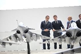 President Macron Visit To Dassault Aviation stand At Paris Air Show - Le Bourget