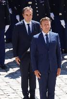 President Macron At The Ceremony Of Taking Up Arms - Paris