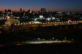View From The Mount Of Olives Of The Old City In Jerusalem - Israel