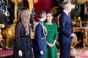Royals Preside Over a Reception at the Royal Palace for National Holiday - Madrid