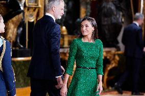 Royals Preside Over a Reception at the Royal Palace for National Holiday - Madrid