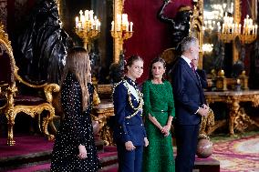 Royals Preside Over a Reception at the Royal Palace for National Holiday - Madrid