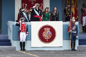 Spanish Royals At The Military Parade on National Day - Madrid