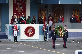 Spanish Royals At The Military Parade on National Day - Madrid