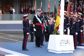 Spanish Royals At The Military Parade on National Day - Madrid