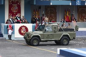 Spanish Royals At The Military Parade on National Day - Madrid
