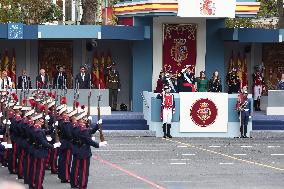 Spanish Royals At The Military Parade on National Day - Madrid