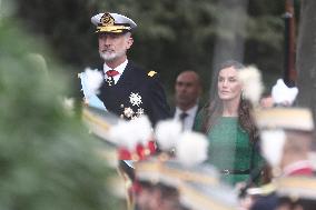 Spanish Royals At The Military Parade on National Day - Madrid