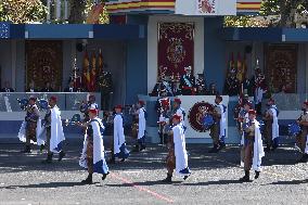 Spanish Royals At The Military Parade on National Day - Madrid