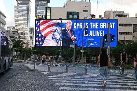 Posters And Signs Thanking Donald Trump - Tel Aviv
